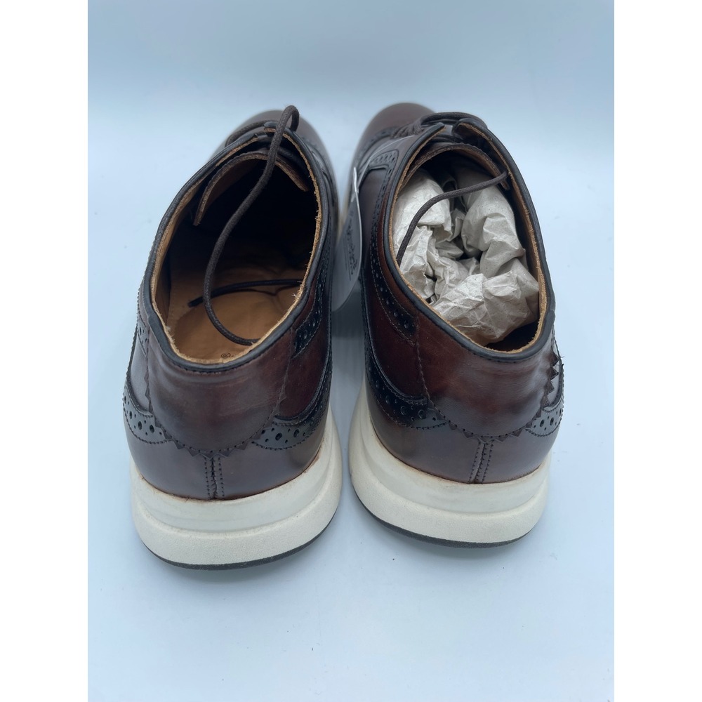 Belvedere Eric Antique Brown Leather Wingtip Oxford Hybrid Dress Sneaker Men 10D - Picture 4 of 8